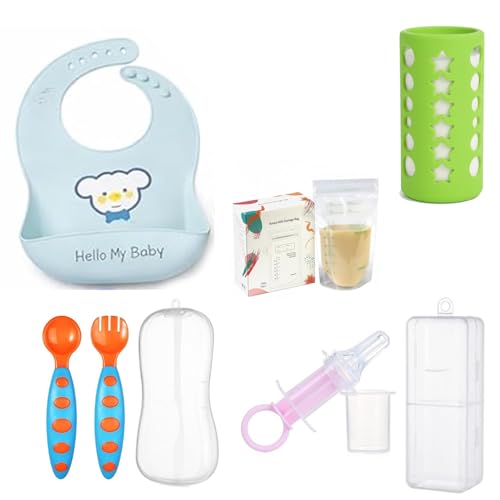 Image of SAFE-O-KID Premium Silicone Baby Bib - Lightweight, Foldable, Non-Toxic Bib with Spill-Proof, Adjustable, Soft, BPA Free Easy-to-Clean Feeding Bib for toddlers - Assorted