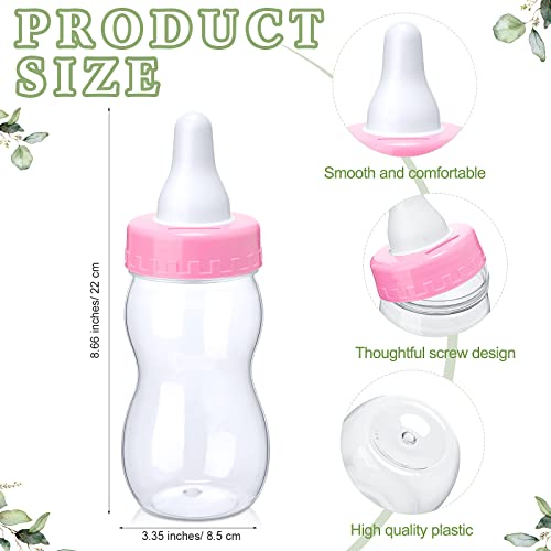 Image of Roowest 512 Pcs Baby Shower Games Guess How Many Pacifiers Sign 100 Small Guessing Games 10 HB Pencils 750ml Milk Bottle 400 Acrylic Pacifiers Decoration for Guest Gender Reveal(Pink,Plant)