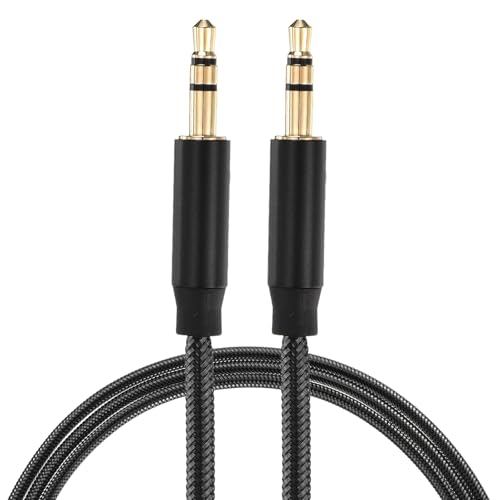 MECCANIXITY Cable AUX 3.5mm Nylon Trenzado 4.9 ft Negro miniatura 1