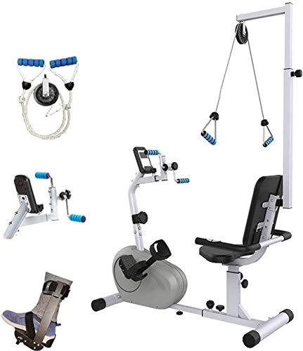 Image of Portable Pedal Exercise Rehabilitation Bike Multifunction Arm & Leg Pedal Exerciser Machine Adjustable Fitness Equipment for Seniors Elderly with Reversible Armrests and Seat Belts