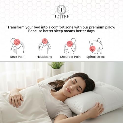 Image of Luxury Hotel Bed Pillow, Premium Microfiber Filling, Jacquard Fabric, Concealed Zipper, Breathable Washable Cover, White Comfort Bedding Cushion Soft, 68 x 45 x 25 cm