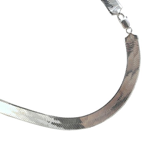 JOSCO 11.5mm Herringbone Sterling Silver Necklace. 925 Italian Chain. 16,18,20,22,24,30 inches