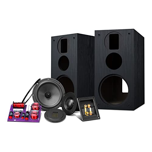 Image of HiVi-Swans DIY 3 Way Passive Bookshelf Speakers Pair - DIY Speaker Kit-Peak Power 120 Watt Home Theater Bookshelf Speakers for Surrounds or Front
