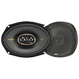 KICKER 51KSC69304 同軸スピーカーシステム、3ウェイデザイン、1ペア、6インチ x 9インチ (160mm x 230mm) ポリプロピレンウーファー/ミッド、1インチ(25mm) シルクドームミッドレンジ、3/4インチ (20mm) シルクドームツイーター、150ワット RMS