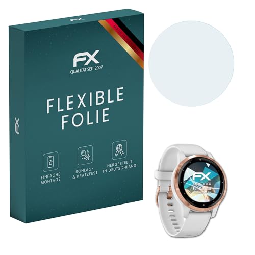 atFoliX Screen Protector compatible with Garmin Vivoactive 4s Protector Film, ultra clear and flexible FX Screen Protection Film (3X)
