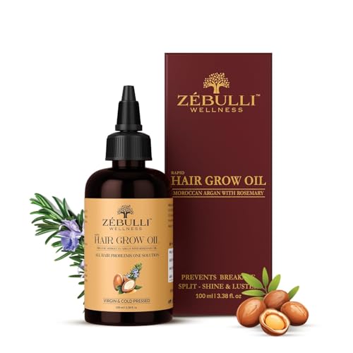 Image of Zebulli Moroccan Argan Hair Oil with Nourishes & Softens Hair | Helps Control Hair Fall| Helps Promotes Hair Growth | Non-Sticky Formula | For Men & Women |100ml