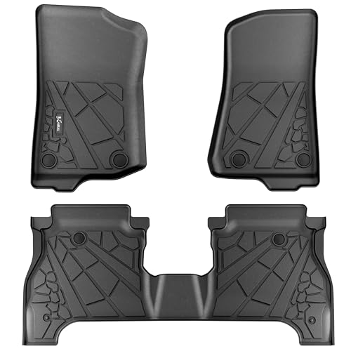 KARPAL Floor Mats for Jeep Gladiator JT 2020-2025 2026 All Weather TPE Custom Fit Floor Liners Car Mats Accessories Front & 2nd Row