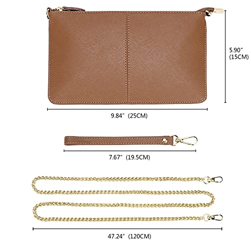Image of Uromee Wristlet Wallet Clutch Purses for Women Genuine Leather Crossbody Bag Handbag with Detachable Shoulder Chain