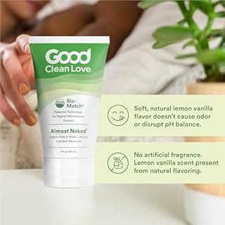 Good Clean Love Almost Naked Personal Lubricant, Organic Water-Based Lube with Aloe Vera, Safe for Toys & Condoms, Intimate Wellness Gel for Men & Women, 118 mL (4 fl oz)