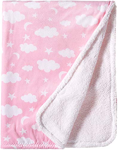 Image of SpaSilk Baby Boys Velboa Fleece Blanket with Thick Stitch Trim