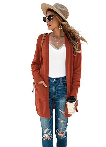 Image of TASAMO Cardigan Sweaters for Women Long Sleeve Open Front Casual Knit Fall Coat Oversized Soft Outwear with Pockets