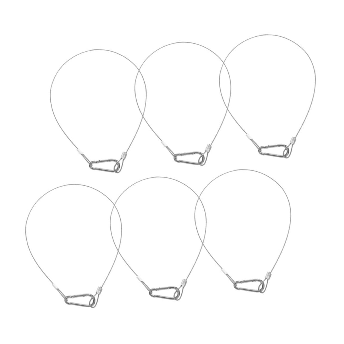 SOLUSTRE 6-Pack Stainless Steel Cable Locks for Stage Lights Heavy Duty Luggage Security Cable Hooks