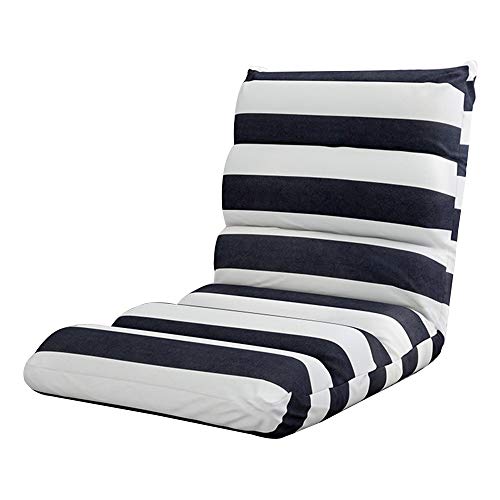 Silla de suelo ajustable, sofá perezoso extraíble lavable con respaldo, silla de meditación plegable de 5 posiciones para balcón y dormitorio, color gris