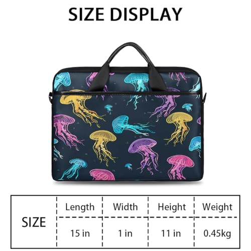 Funda para laptop con patrón de medusas coloridas 15 pulgadas miniatura 2