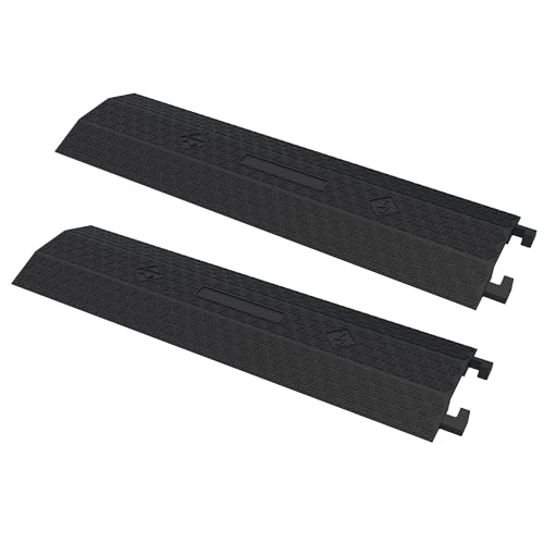 Pont de câbles en PVC noir 96x27x4 cm pour la protection des fils au sol