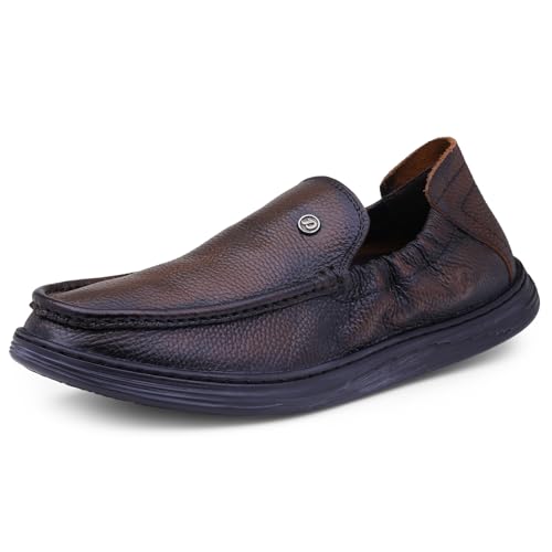 Image of DOCTOR EXTRA SOFT Classic Genuine Leather Formal Shoes for Men with Memory Foam Cushion| Ultra Lightweight & Comfortable|Stylish & Flexible|Parties,Occasions,Office,Wedding,Casual|Black Slip On D-805