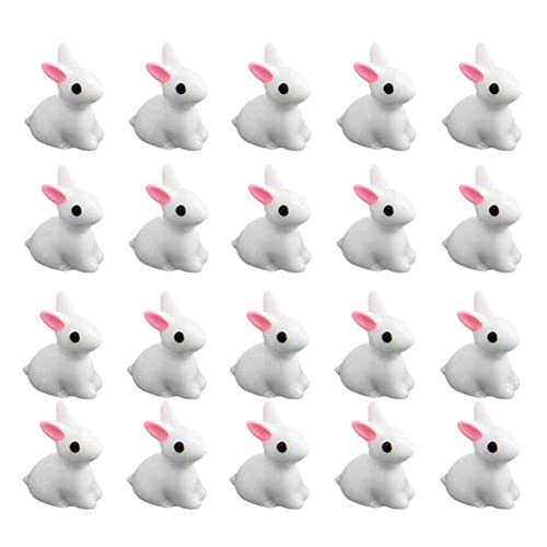 Stakee 20pcs Mini Résine Figures De Lapin Miniature Jardin De Fée Lapin Mignon Lapin Jardin Figurine Ornement Décoration