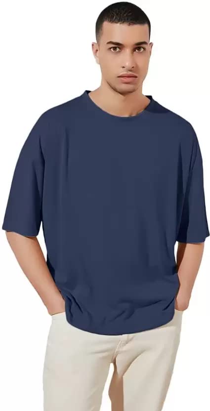 Image of Cotton Blend Men's Oversized T-Shirt Plain.