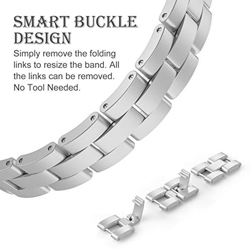 Image of Wearlizer Bling Compatible with Apple Watch Bands 42 /44 /45 /46 /49mm 2-color Tone Womens Strap X-Link Rhinestone Metal Wristband for iWatch Series 11 10 9 8 7 6 5 4 3 SE /Ultra 3 2 1 Silver