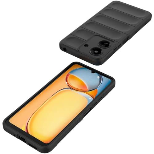 Image of amazon basics Mobile Cover for Mi Redmi 13C 4G / Poco C65 4G | Full Camera Protection | Liquid Silicon Case | Flexible Bumper Case for Mi Redmi 13C 4G / Poco C65 4G (Black)