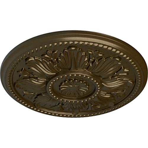 Image of Ekena Millwork CM18EDBRS Edinburgh Ceiling Medallion, Brass