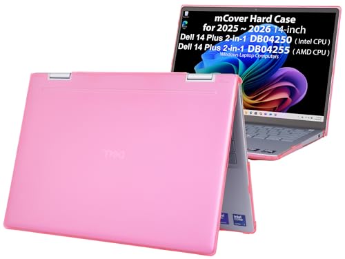 mCover Case ONLY Compatible for 2025-2026 14 Dell 14 Plus 2-in-1 DB04250 / DB04255 Windows Laptop PC (NOT Fitting Any Other Dell Models)- Pink