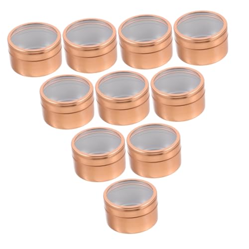 CHICAMPERA 10 pièces Lot de Boîtes Rangement Aluminium avec Couvercle Transparent Boîtes Métal Hermétiques Multifonctions pour Thé Café et Cosmétiques...