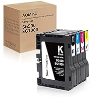 Aomya Verbesserte SG500 SG1000 Sublimationstintenpatrone Kompatibel mit Sawgrass Virtuoso SG500 SG1000 Drucker 4-Pack Sublimationsdrucker Tintenpatronen (Schwarz, Cyan, Magenta, Gelb)