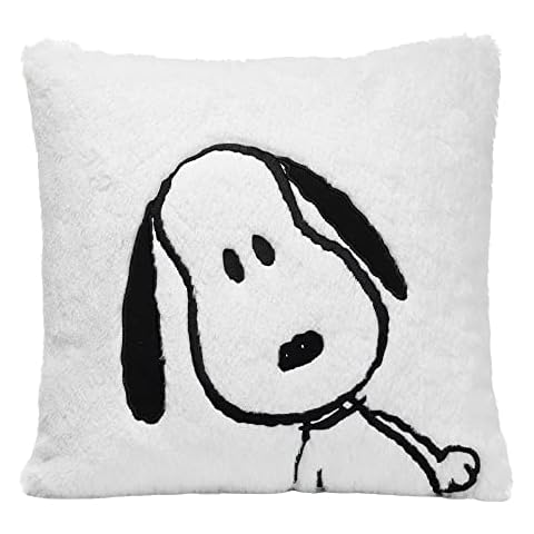 Lambs & Ivy Clásico Snoopy Blanco/Negro Peludo Decorativo Vivero Almohada Cover