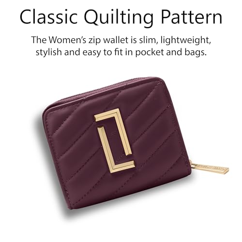 Image of Lavie Luxe Women's Diagonal Flap 25 Quilted Small Zip Wallet | Gift for Women