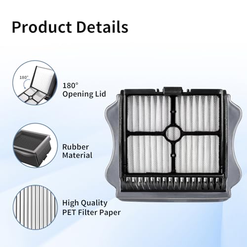 keluke 6 Pack Rollers Brush Replacement and Filters Compatible with Tineco iFloor 3/ Floor One S3 Cordless Vacuum Cleaner,3 Brush Rollers,3 Filters