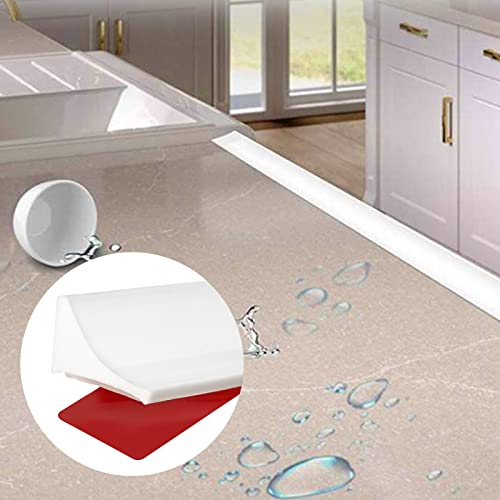 Image of Raycity Silicone Shower Threshold Water Dam Barrier, 67 Inch, White