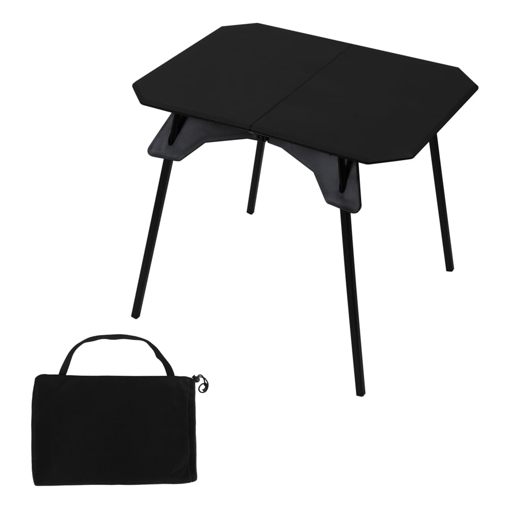 UoeRing Folding Camping Table,Outdoor Small Portable Aluminum Camp Table with Backpacking Carrying Bag for Camping Beach Picnic Grilling Hiking