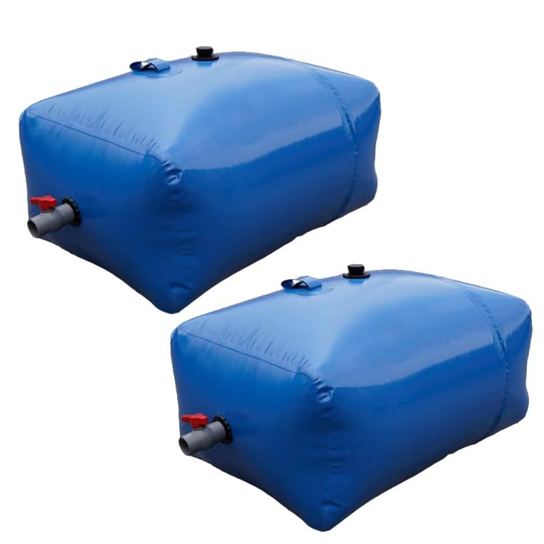 Piscinas Desmontables, Bolsa Sobre Depósito 2 Paquetes, Contenedor De Agua Barril De Coleccionista Vejiga De Almacenamiento De Agua Portátil For Emergencia Entrega De Agua, Irrigación(3000L/2x1.5x1cm)