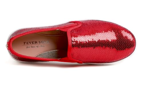 FEVERSOLE Women's Fashion Sparkle Sequin Embellished Sneaker Party Holiday Casual Shoes2