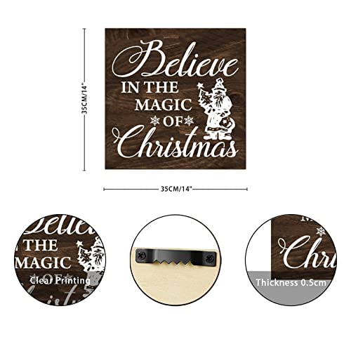 Plaque murale rustique en bois Let It Snow, le cadeau de Noel ideal - 2