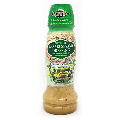 Norita Natural Wasabi Sesame Salad Dressing, Made with Fresh Chopped Wasabi From Japan, 5.75 Fluid Ounces