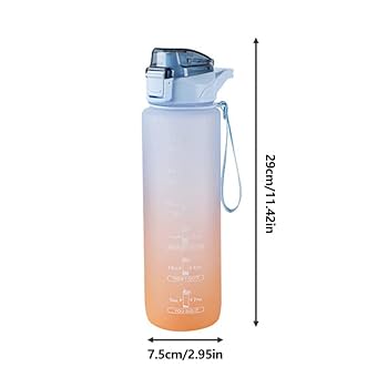 グラデーション水筒 1000ml 1000ml グラデーション 水筒 タイムマーカー付き 1リットル