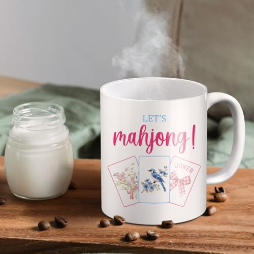 Taza de cerámica 11 oz diseño Floral Bird Mahjong miniatura 3