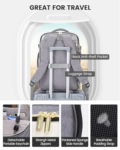 LOVEVOOK Travel Backpack for Women,40L Carry On Backpack for Airplanes,17.3 Inch Laptop Personal Item Travel Bag - image 7