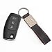 Schlüssel Gehäuse Fernbedienung für Ford 3 Tasten Autoschlüssel Funkschlüssel Focus Mondeo Fusion Fiesta Ka Kuga S-Max C mit Leder Schlüsselanhänger KASER
