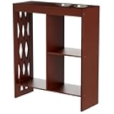 Decorative End Table with Drink Holder - Walnut