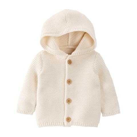 little planet by carter's unisex-baby Organic Cotton Signature Stitch Cardigan, Sweet Cream, 6 Months Cover