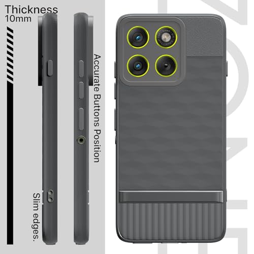 Image of Pikkme Back Cover for Motorola Moto Edge 70 5G Camera Protection 3D Hexa Cube Design Silicone Protective Bumper Case (Grey)