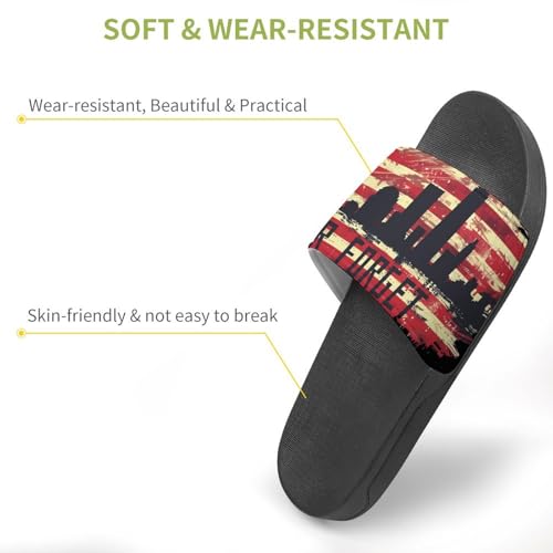 Never Forget 911 Patriotic American Flag House Sandals Non-Slip Bathroom Slippers Beach Summer Shoes for Men Women3