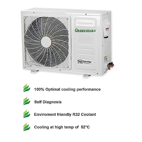 Image of Greenstar 1.5 Ton 3 Star Inverter Split A /c [Copper, Blue fins, Turbo Cooling, 2D Air Flow, Anti Dust Filter, 2023 Model GS183XFAB3C, White]