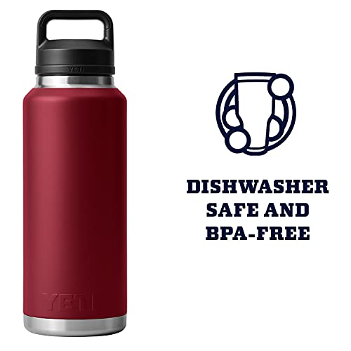 Image of YETI Rambler 46 oz Bottle, Leakproof, Vacuum Insulated, Stainless Steel with Chug Cap, Harvest Red