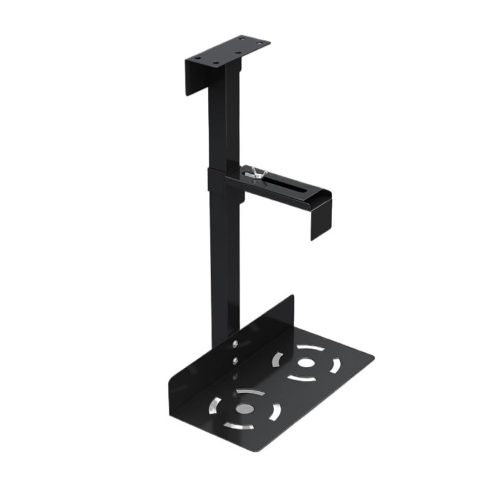 SaryEdge Adjustable Monitor Stand Under Desk PC Holder Mount Adjustable Height and Width CPU Tower Stand Under Desk PC Wall Mount PC Holder Desk PC Tower Stand,Black