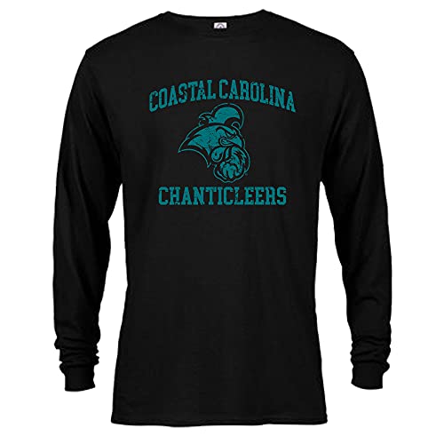 Coastal Carolina Chanticleers Retro Distressed Long Sleeve T-Shirt Black Large