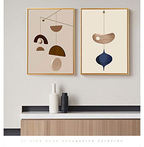 ZXGQF Canvasdruk, muurkunst schilderij abstracte geometrische wandkunst afbeeldingen voor woonkamer slaapkamer decoratie… - Image 7